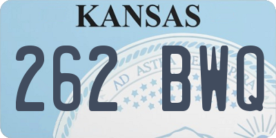 KS license plate 262BWQ