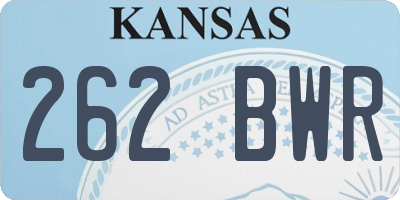KS license plate 262BWR