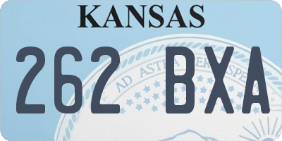 KS license plate 262BXA