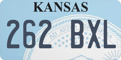 KS license plate 262BXL