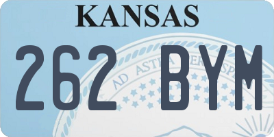KS license plate 262BYM