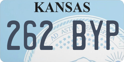KS license plate 262BYP