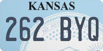 KS license plate 262BYQ