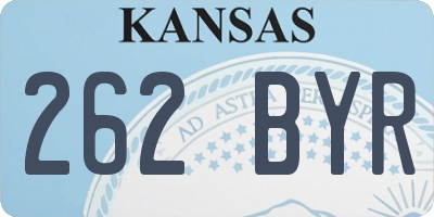 KS license plate 262BYR