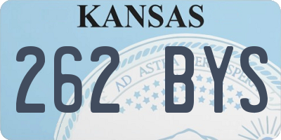 KS license plate 262BYS