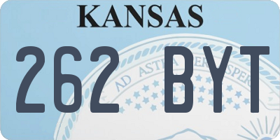 KS license plate 262BYT