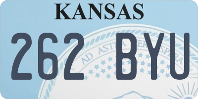 KS license plate 262BYU