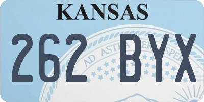 KS license plate 262BYX