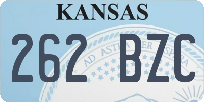 KS license plate 262BZC