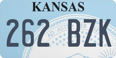 KS license plate 262BZK