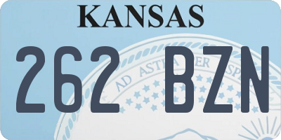 KS license plate 262BZN