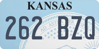 KS license plate 262BZQ