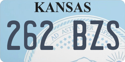 KS license plate 262BZS