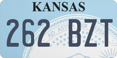 KS license plate 262BZT