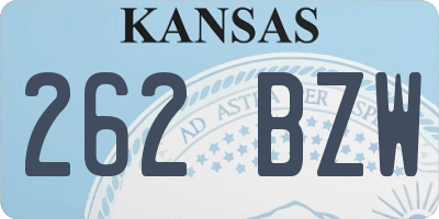 KS license plate 262BZW