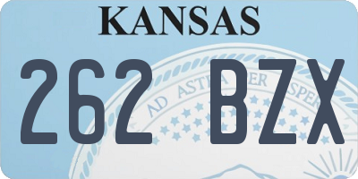 KS license plate 262BZX