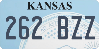 KS license plate 262BZZ