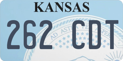 KS license plate 262CDT