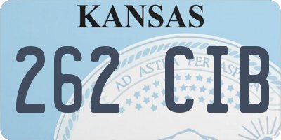 KS license plate 262CIB