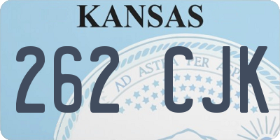 KS license plate 262CJK