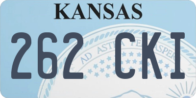 KS license plate 262CKI