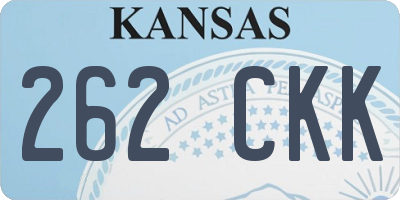 KS license plate 262CKK