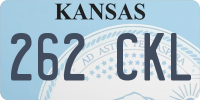 KS license plate 262CKL