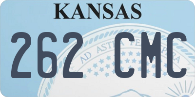 KS license plate 262CMC