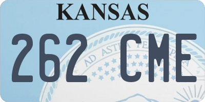 KS license plate 262CME