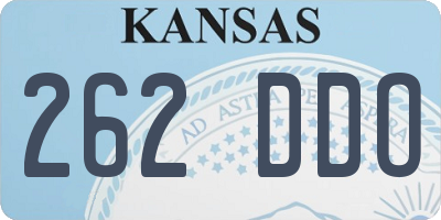 KS license plate 262DDO