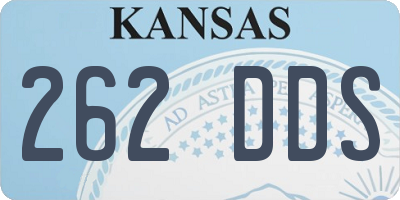 KS license plate 262DDS