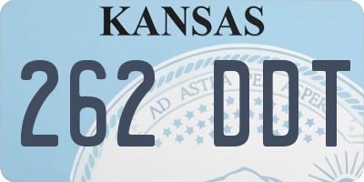 KS license plate 262DDT
