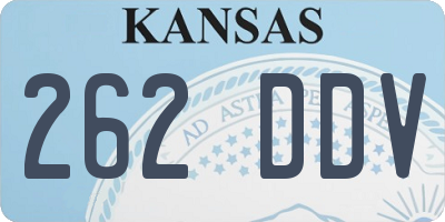 KS license plate 262DDV