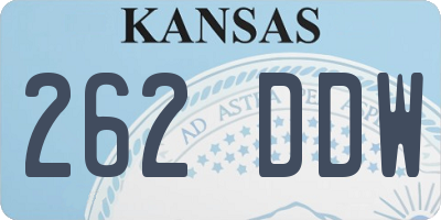 KS license plate 262DDW