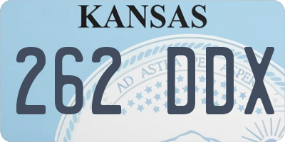 KS license plate 262DDX