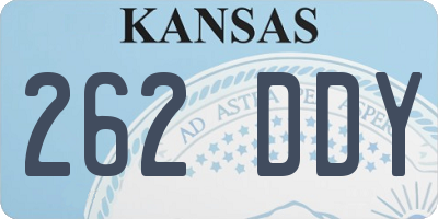 KS license plate 262DDY