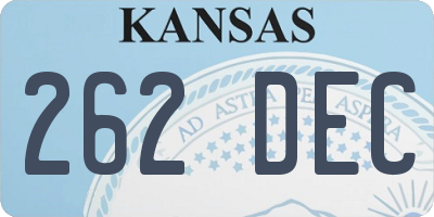 KS license plate 262DEC