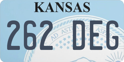 KS license plate 262DEG