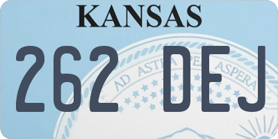 KS license plate 262DEJ
