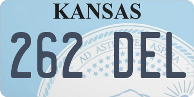 KS license plate 262DEL