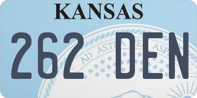 KS license plate 262DEN
