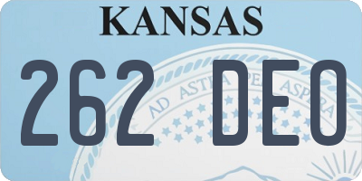 KS license plate 262DEO