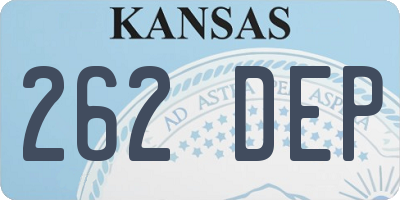 KS license plate 262DEP