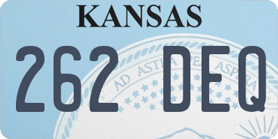 KS license plate 262DEQ