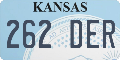 KS license plate 262DER