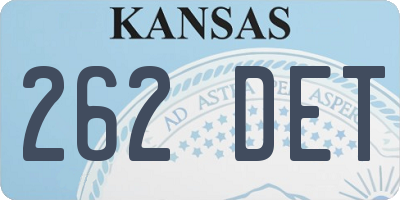 KS license plate 262DET