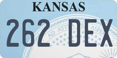 KS license plate 262DEX