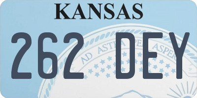 KS license plate 262DEY