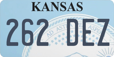 KS license plate 262DEZ