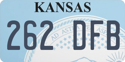KS license plate 262DFB